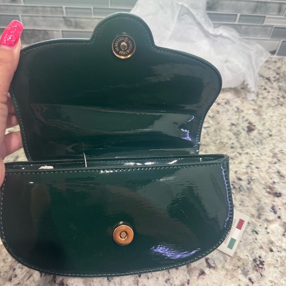 Valentino Orlandi Forest Green Crossbody with Removable Strap Style NWT MSRP$210 - Picture 8 of 10